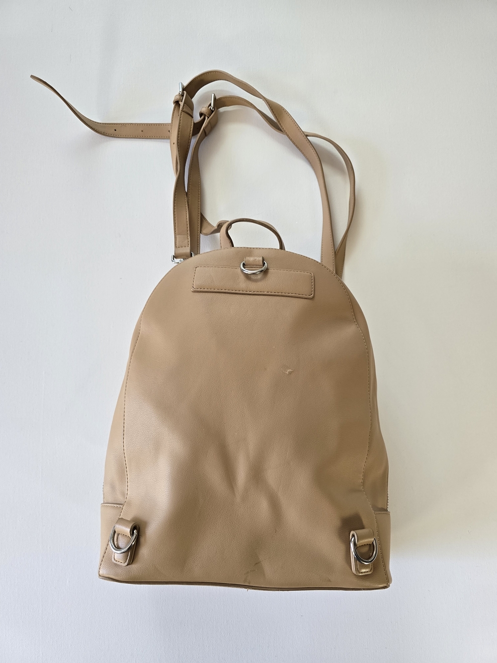 Tan Leather Backpack/Purse- Minimalist Daily Bag - Picture 4 of 11